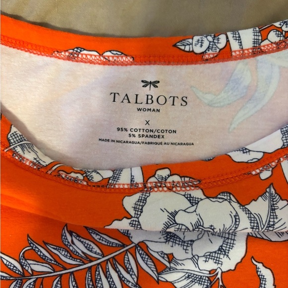 Talbots Orange Boxy Short Sleeve Tee - Picture 2 of 7